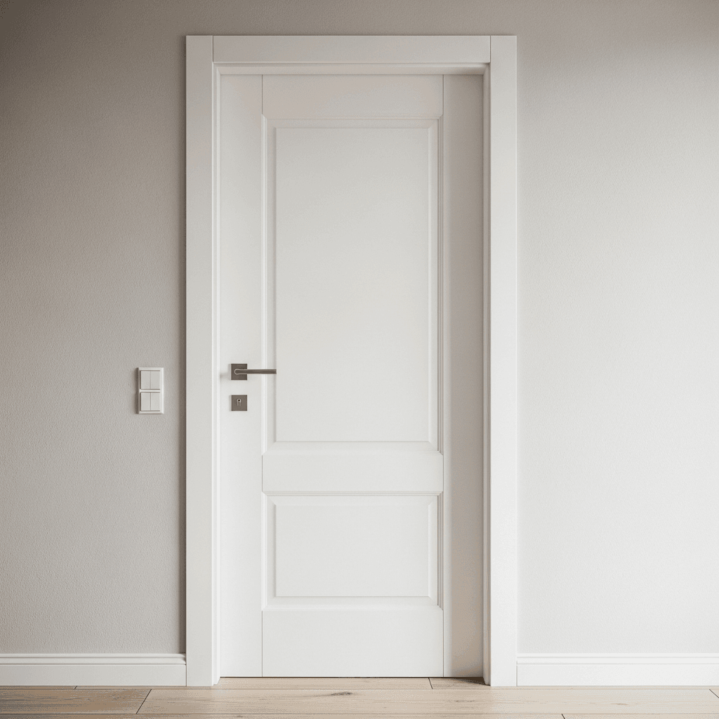Elegante weisse Zimmertür im Innenbereich