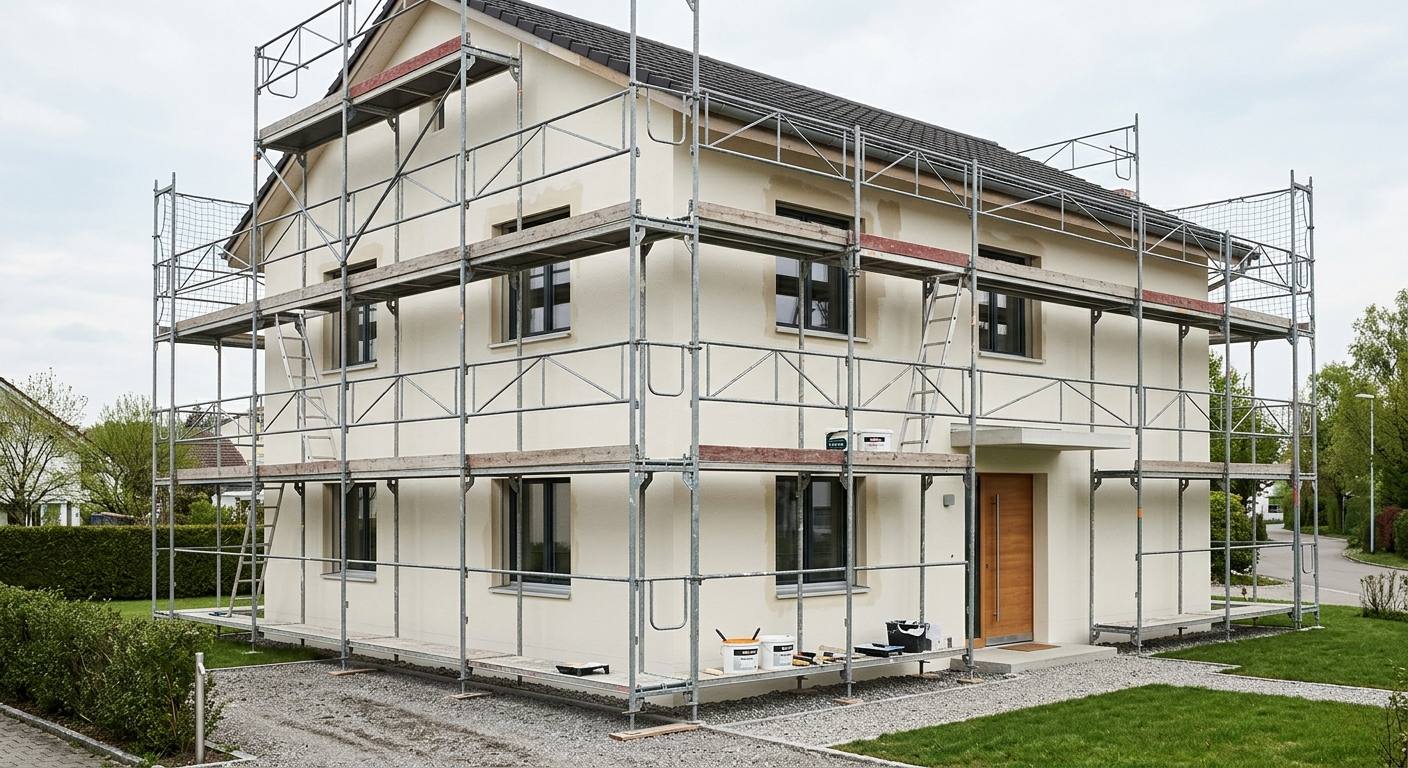 Hausfassade wird neu gestrichen