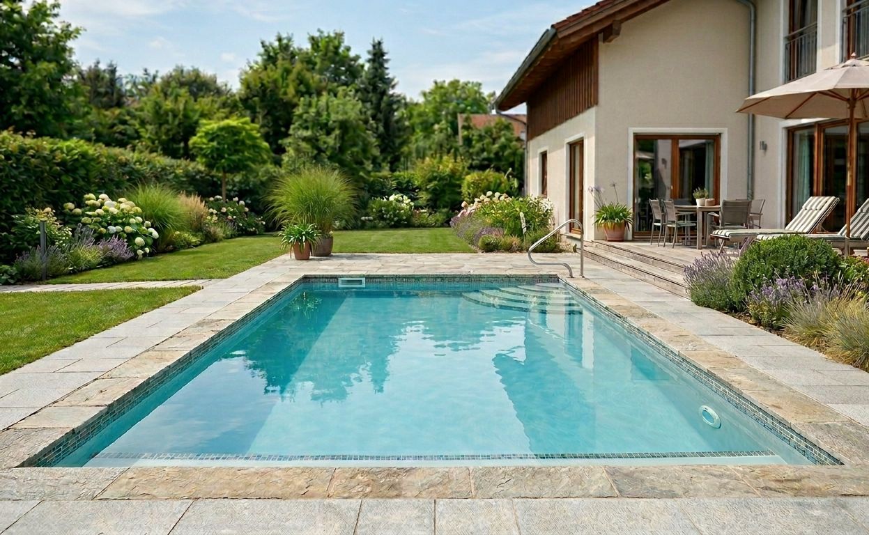 Moderner Pool im Garten