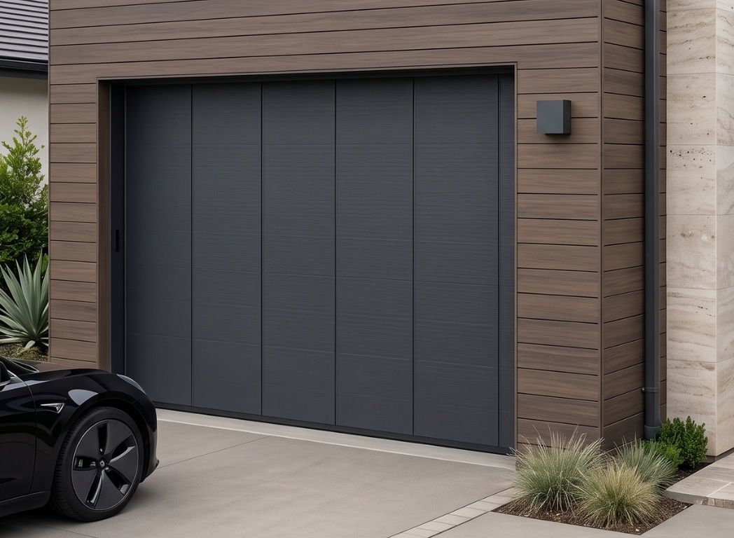 Garage mit einem neuen Seiten-Sektionaltor