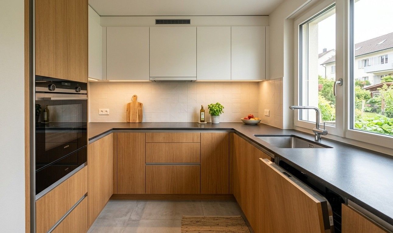 U-Küche mit viel Stauraum