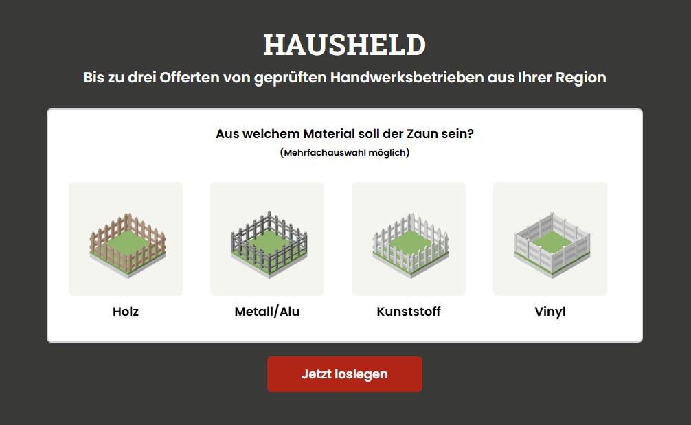 Zaunprojekt anfragen bei HausHeld.ch