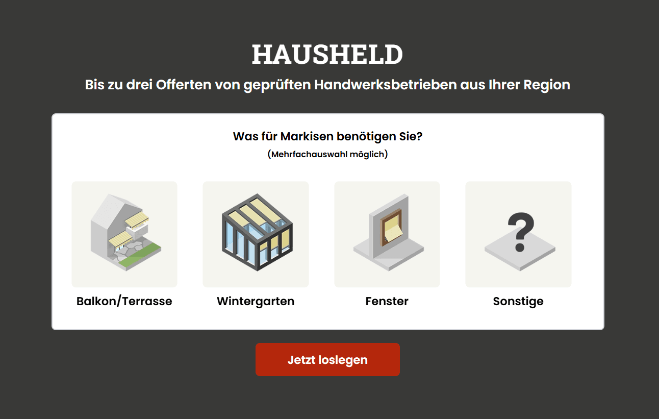 Markisenprojekt anfragen bei HausHeld.ch