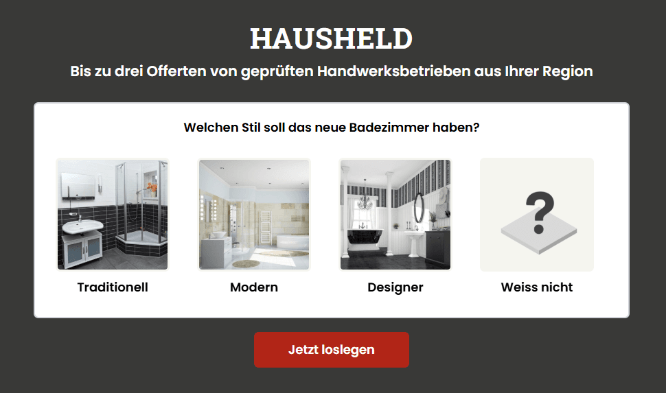Badprojekt anfragen bei HausHeld.ch