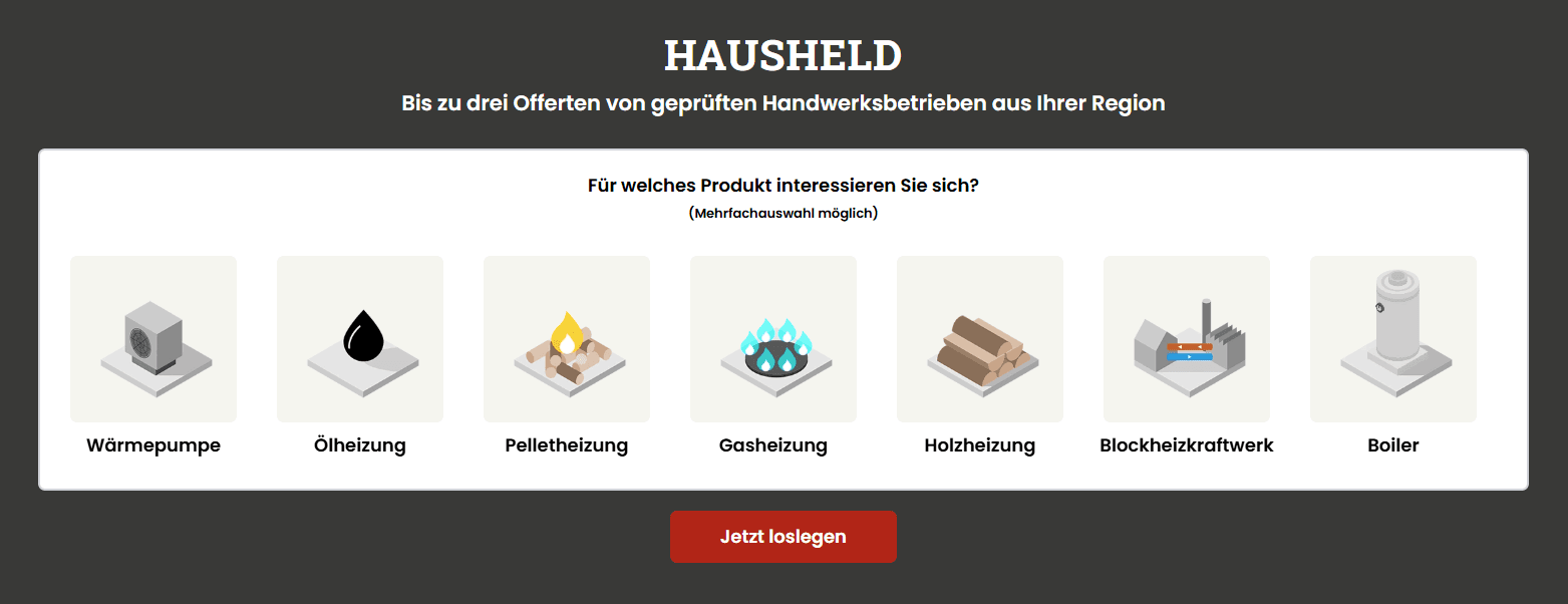 Heizungsprojekt anfragen bei HausHeld.ch