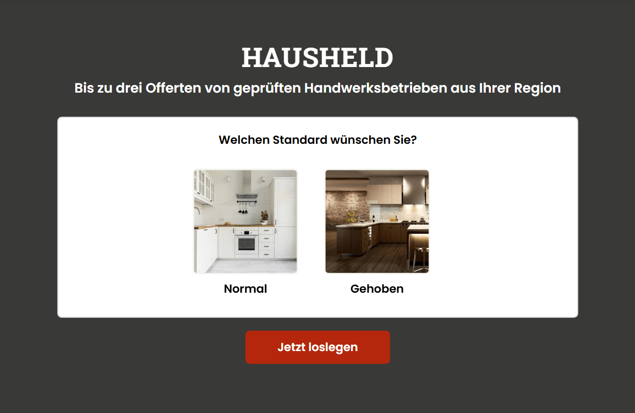 Küchenprojekt anfragen bei HausHeld.ch