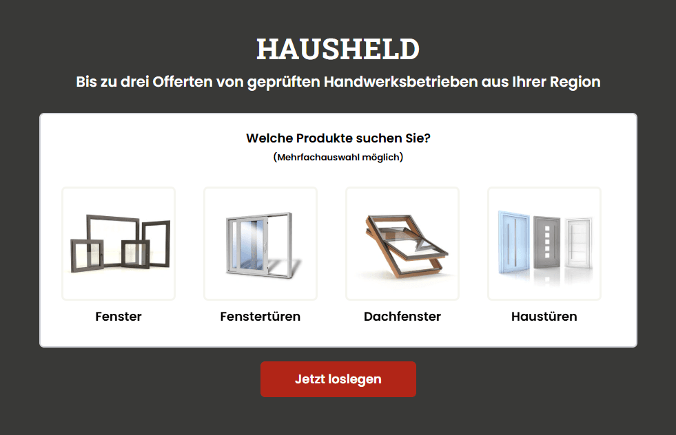 Fensterprojekt anfragen bei HausHeld.ch