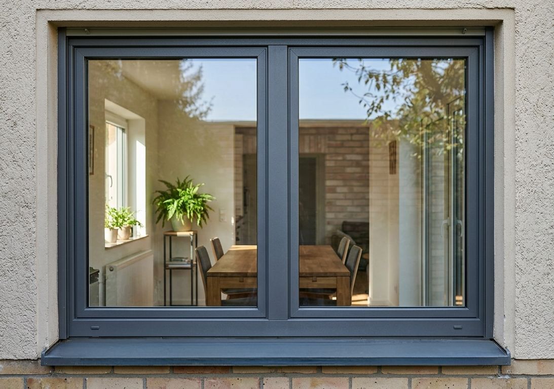 Nahaufnahme eines Metall Fensters